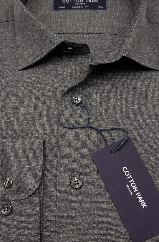 chemise gris chiné en serge de coton
