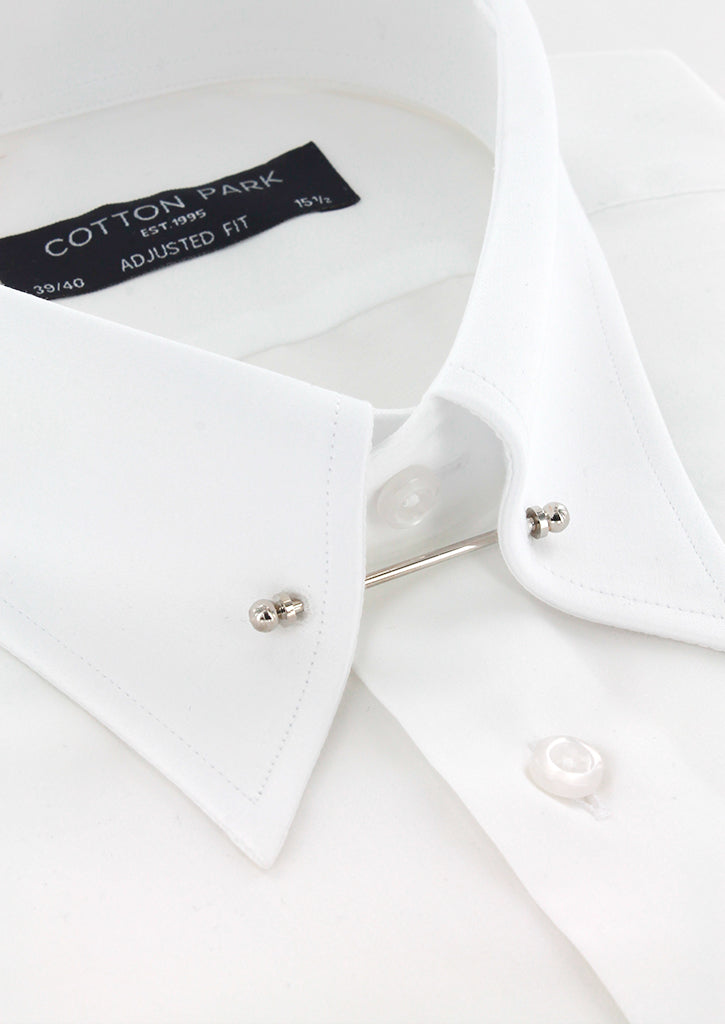 Collar Type Col Chemise Fitted Shirt With White English Collar