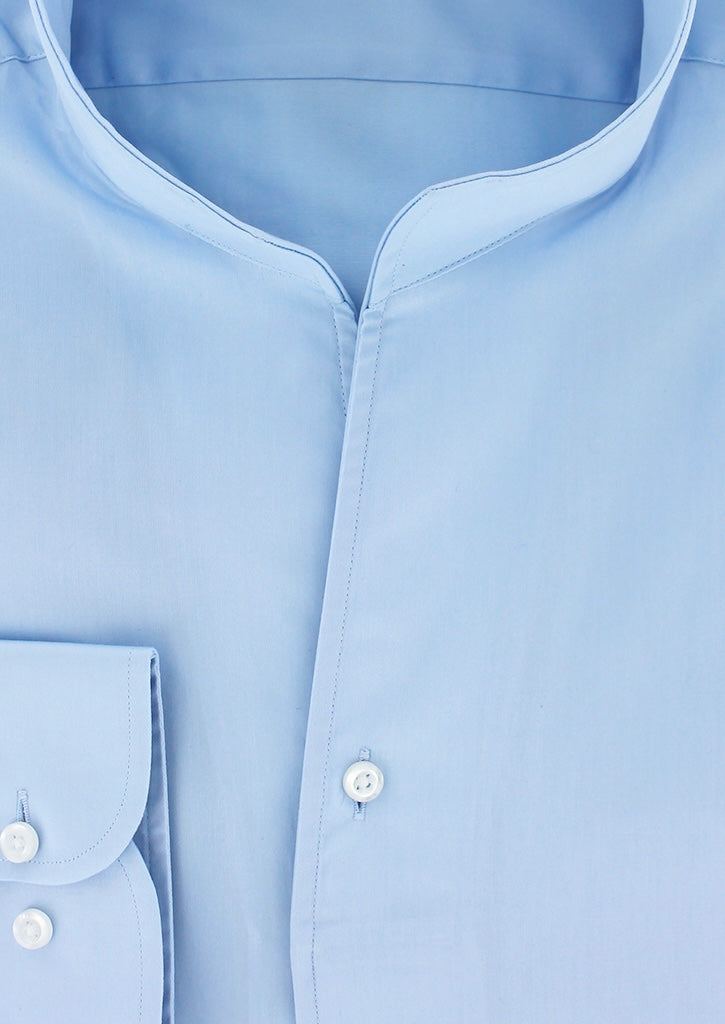 Chemise Satin Bleu Ciel Col Droit Ouvert Cotton Park chemise-satin-bleu-ciel-col-droit-ouvert-cotton-park