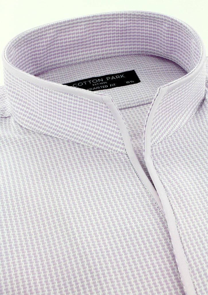 Chemise col indien parme à motifs