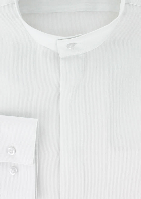 Chemise col officier gorge cachée blanche