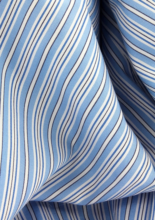 Chemise col anglais rayures bleu ciel