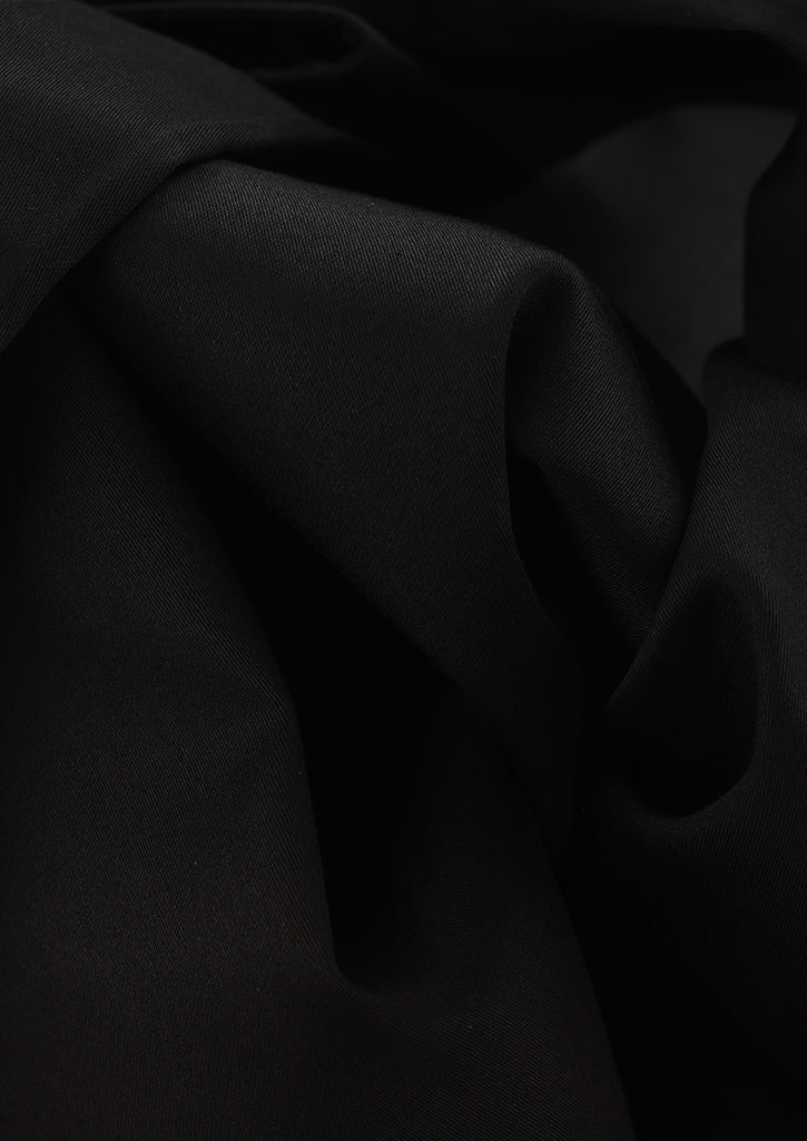 Chemise cintrée en satin de coton noir
