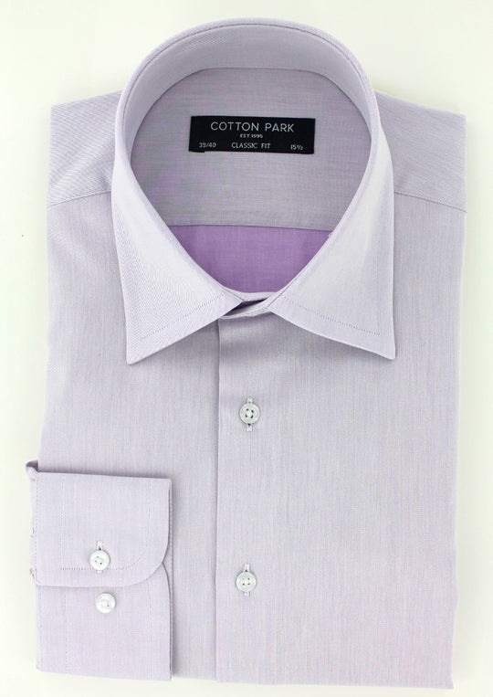 Chemise classique en twill de coton parme