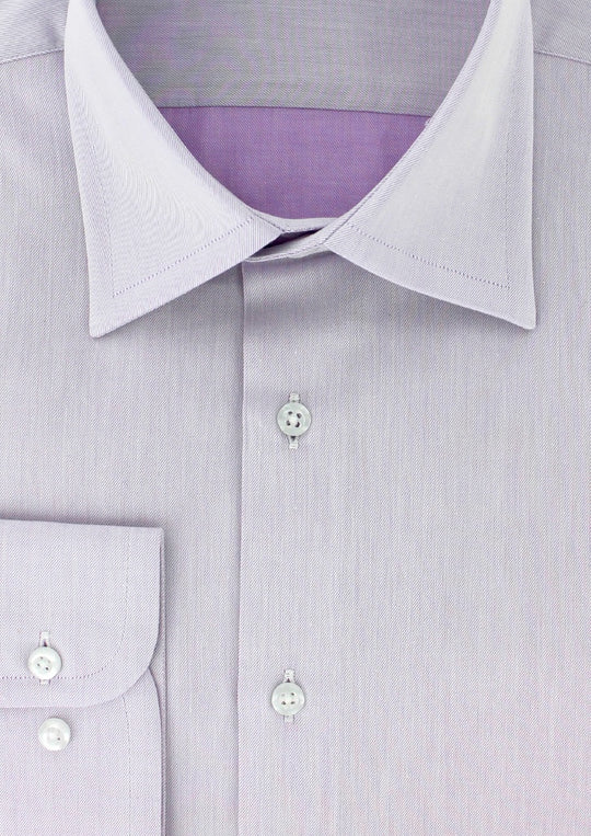 Chemise classique en twill de coton parme