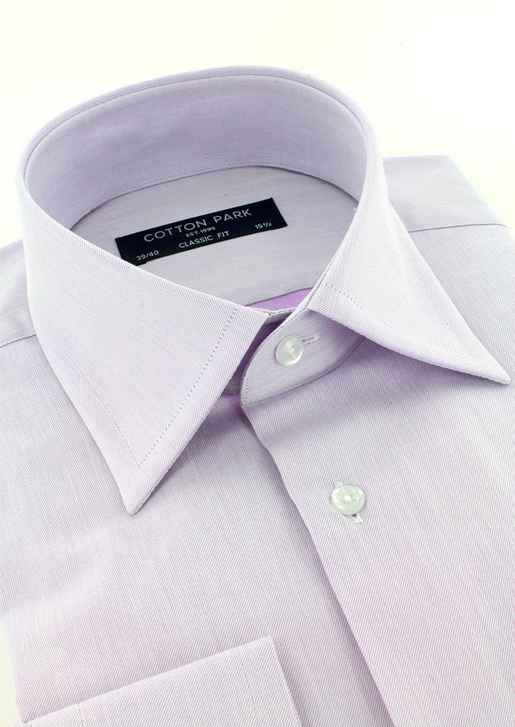 Chemise classique en twill de coton parme