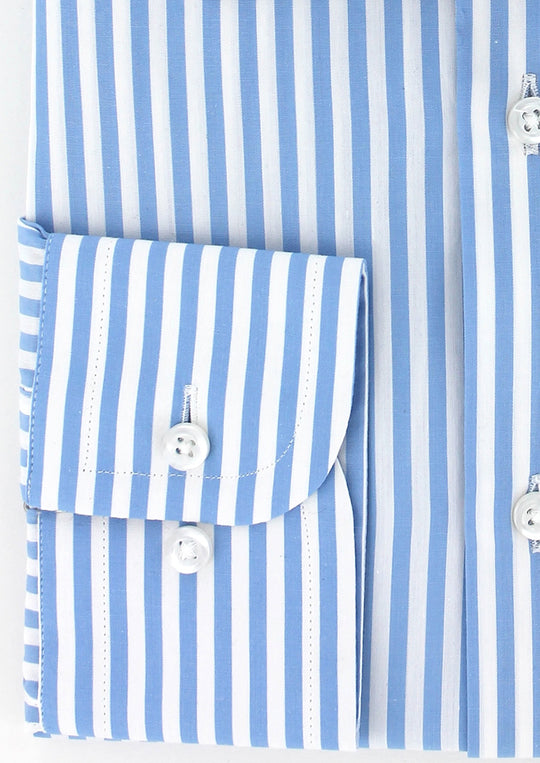 Chemise classique à rayures bâtons bleu ciel