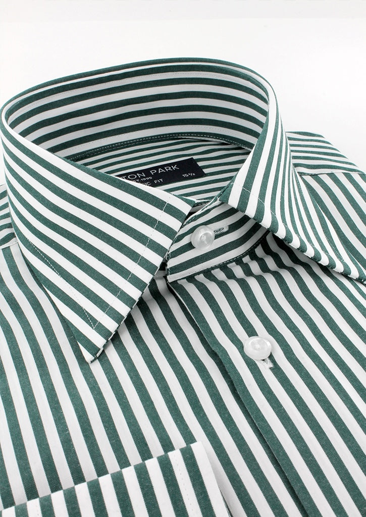 Chemise classique à rayures bâtons vertes