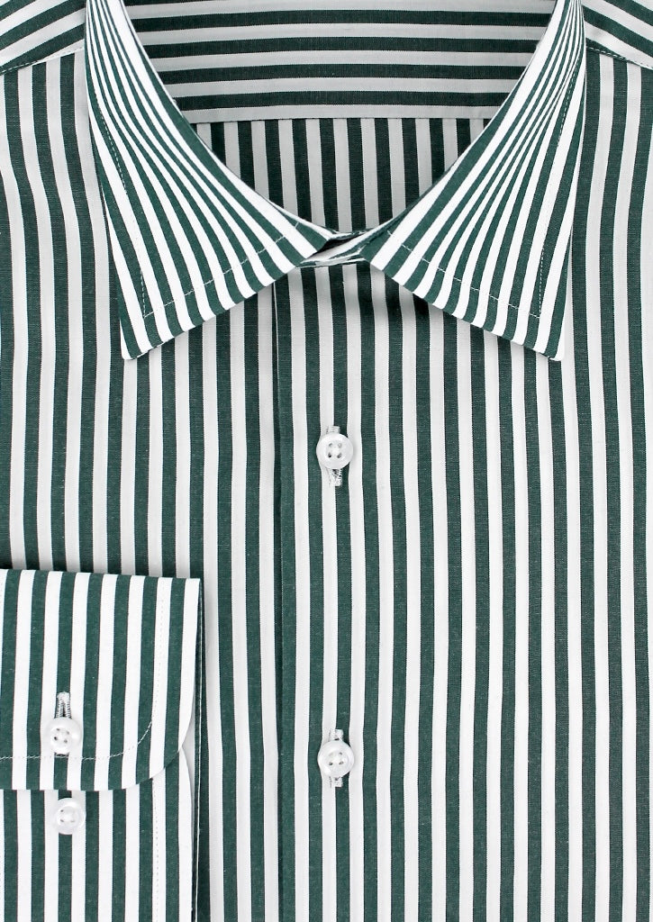 Chemise classique à rayures bâtons vertes