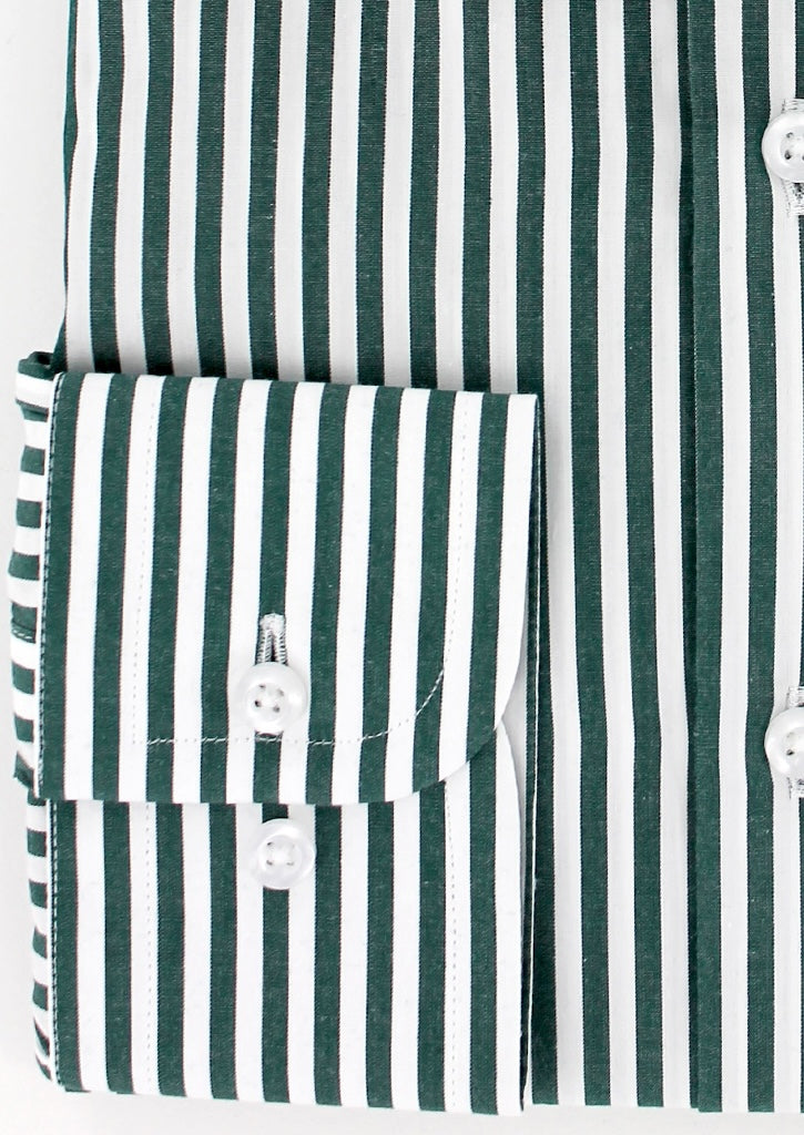 Chemise classique à rayures bâtons vertes