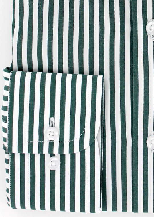 Chemise classique à rayures bâtons vertes