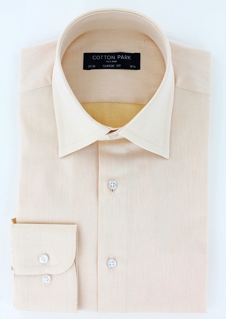 Chemise classique en twill de coton saumon