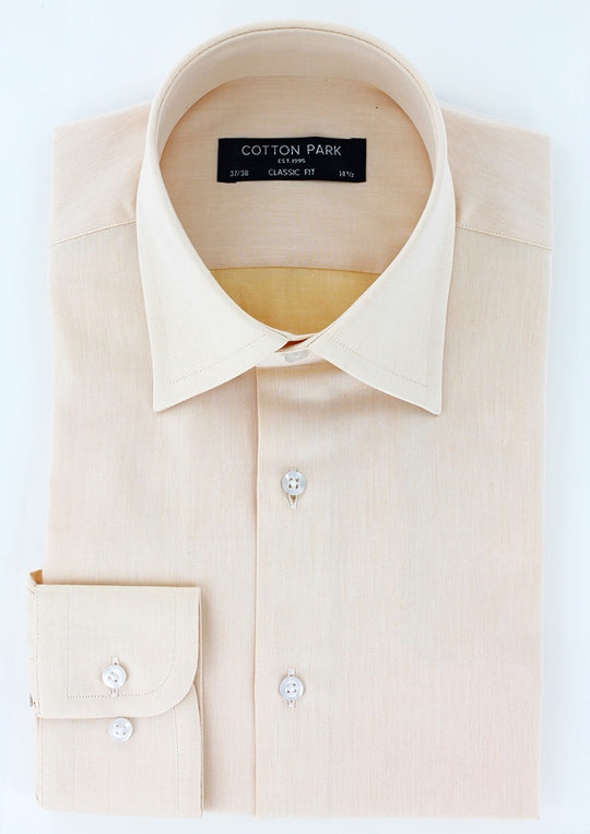 Chemise classique en twill de coton saumon