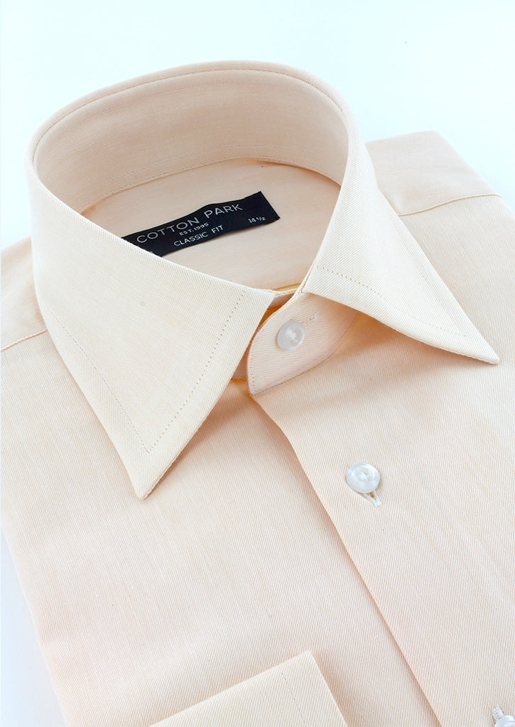 Chemise classique en twill de coton saumon
