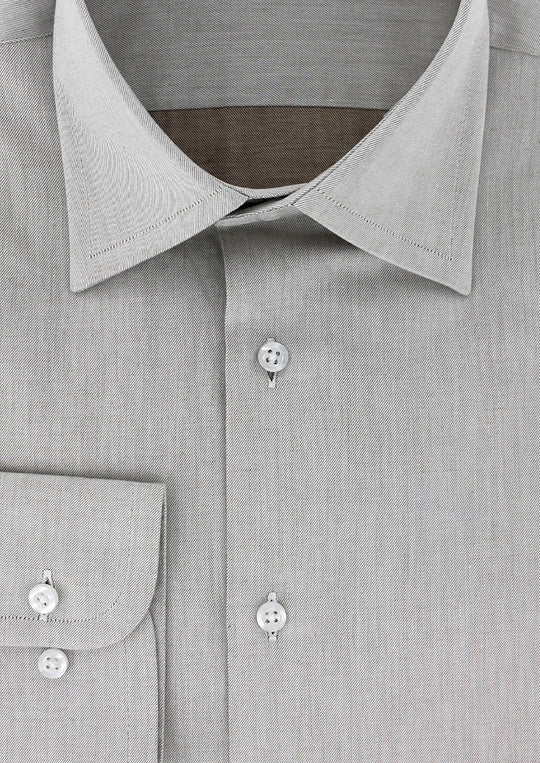 Chemise classique en twill de coton beige