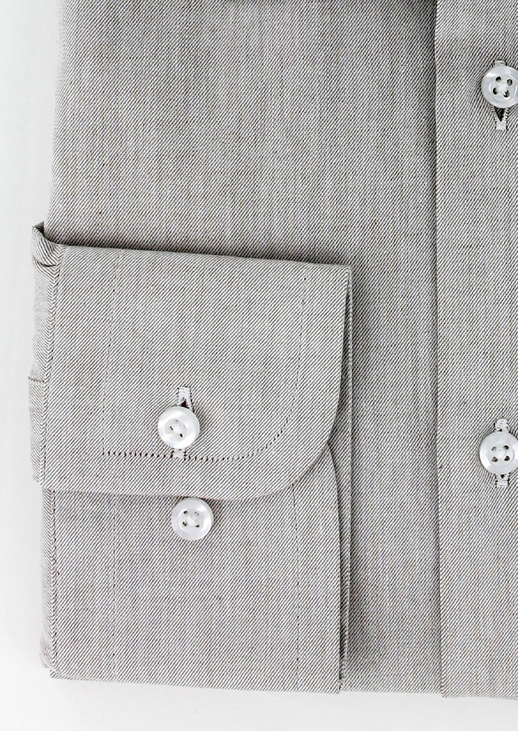Chemise classique en twill de coton beige