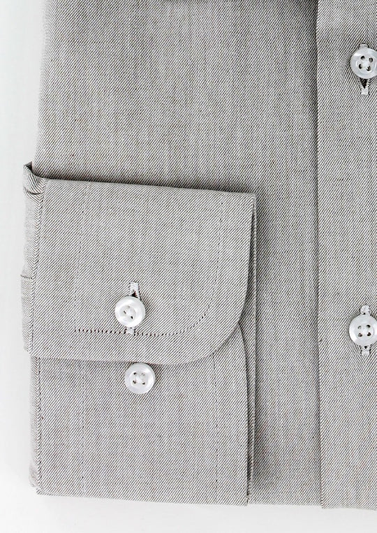Chemise classique en twill de coton beige
