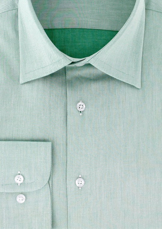Chemise classique en twill de coton vert
