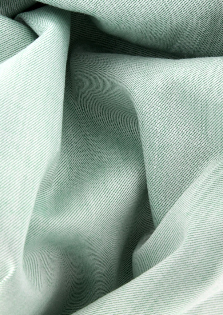 Chemise classique en twill de coton vert