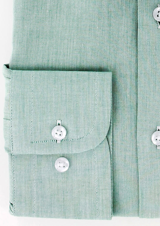 Chemise classique en twill de coton vert