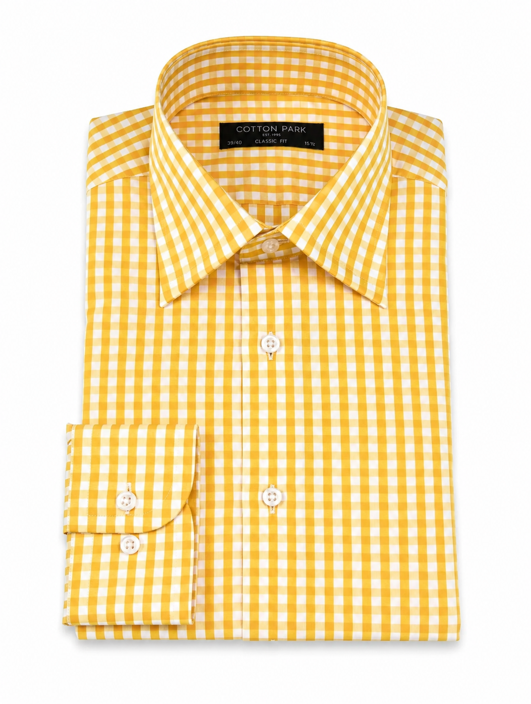 Chemise en popeline vichy jaune