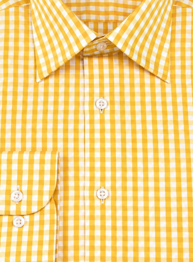Chemise en popeline vichy jaune