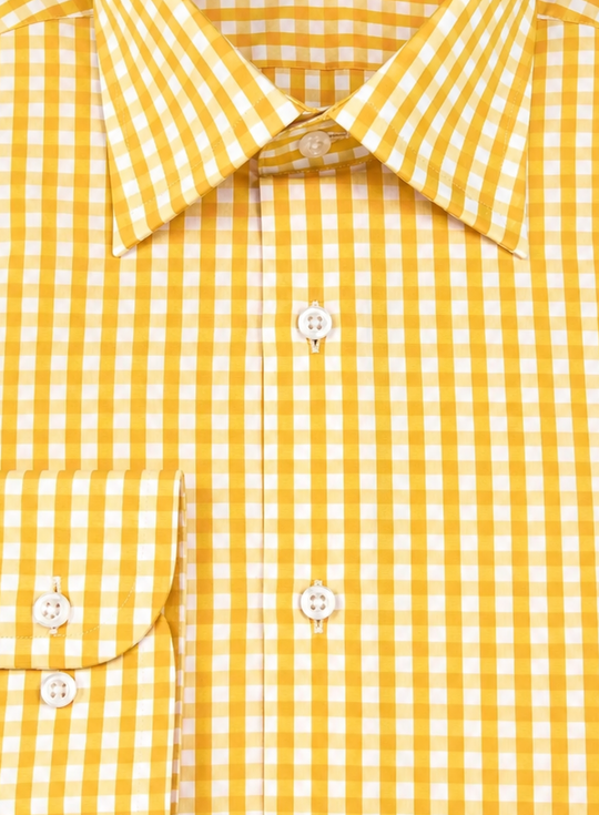 Chemise en popeline vichy jaune