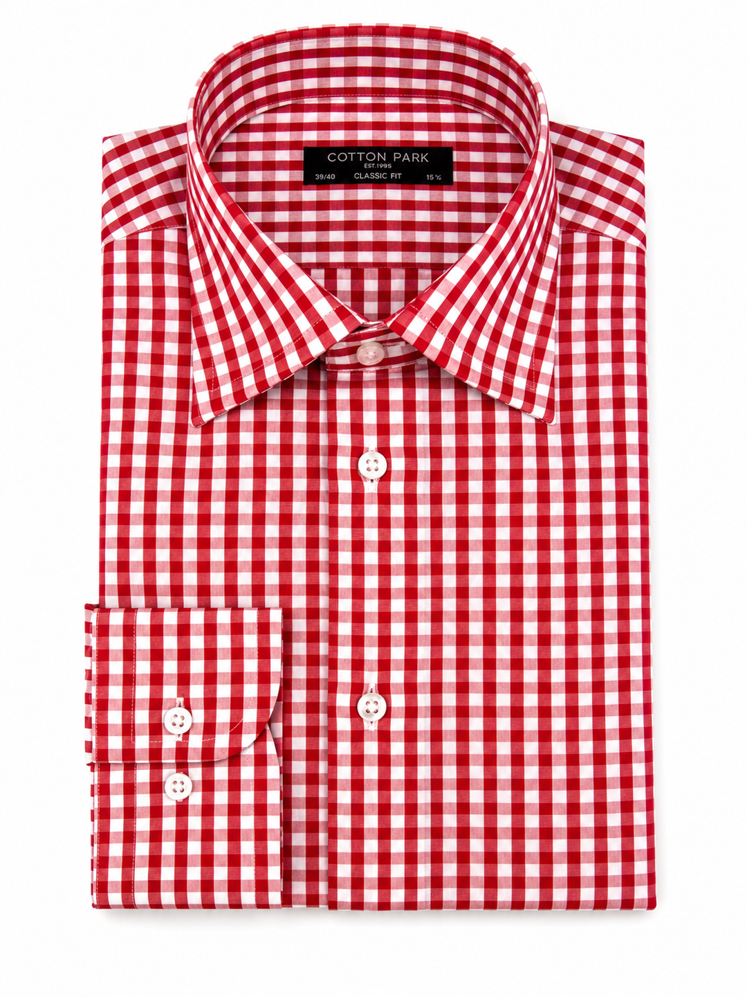 Chemise en popeline vichy rouge