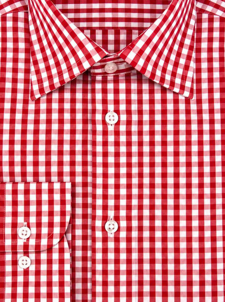 Chemise en popeline vichy rouge