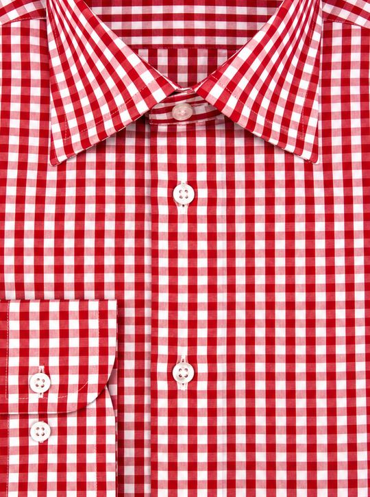 Chemise en popeline vichy rouge