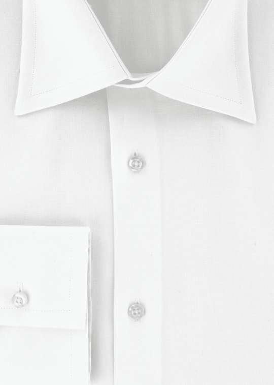 Chemise blanche natté coupe cintrée poignets transformables | Cotton Park