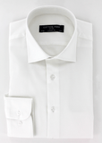 Chemise élégante pour homme en coupe classique natté blanche | Cotton Park