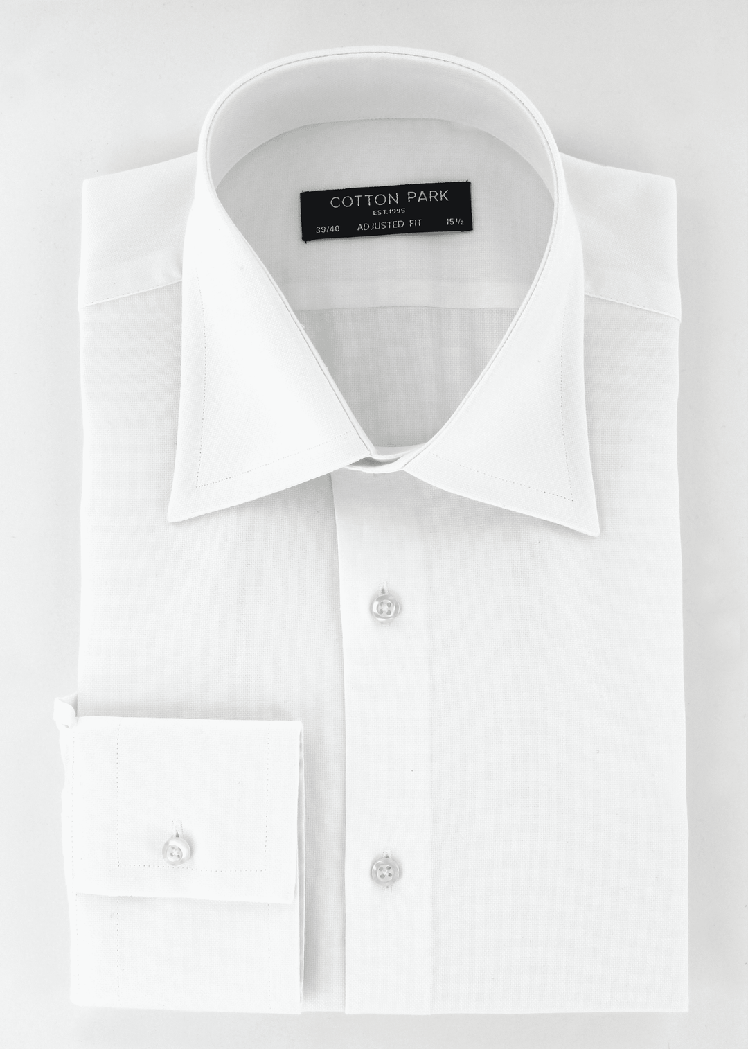 Chemise blanche natté coupe cintrée poignets transformables | Cotton Park