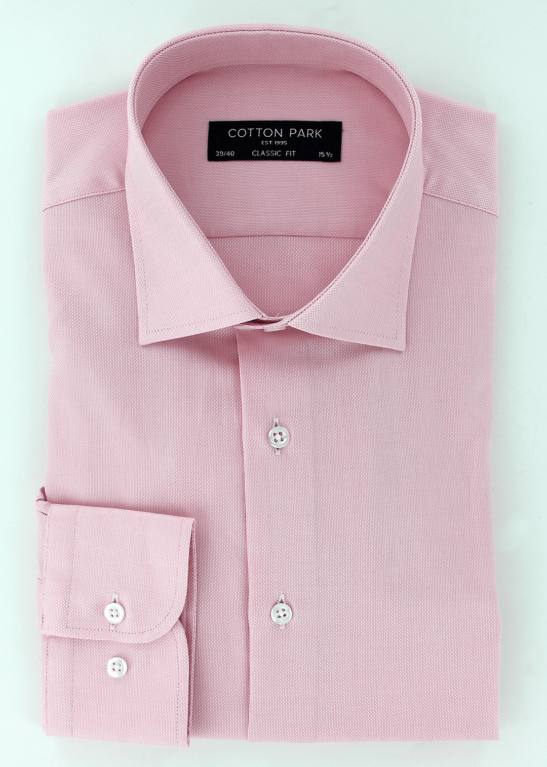 Chemise élégante pour homme en coupe classique natté rose | Cotton Park