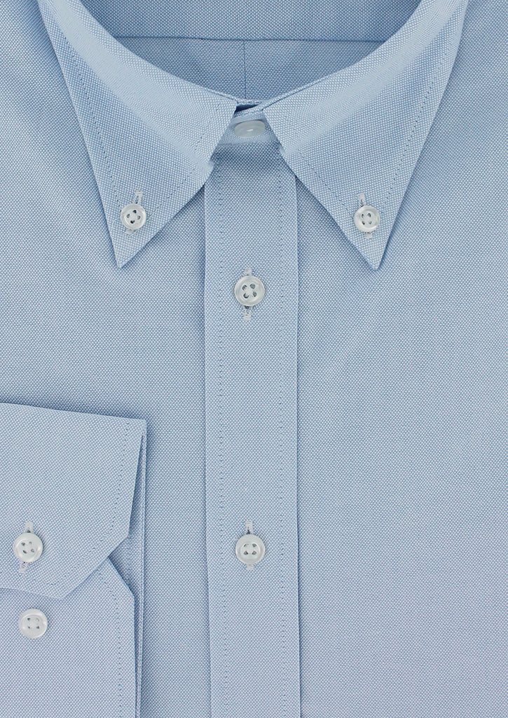 Button-down collar blue oxford shirt
