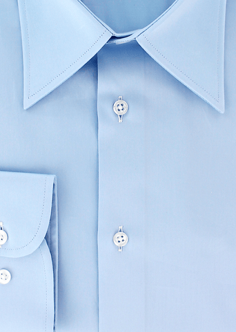 Chemise élégante pour homme en satin de coton bleu ciel | Cotton Park