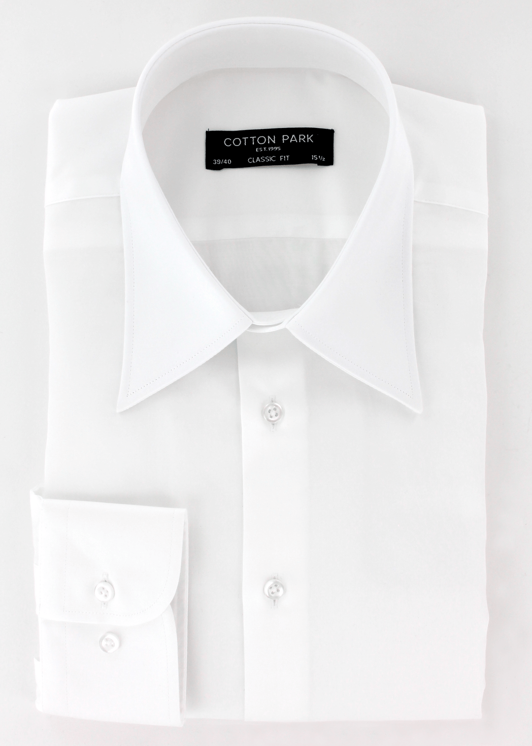 Chemise élégante pour homme coupe droite en satin de coton blanc | Cotton Park