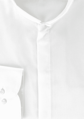 Chemise coupe cintrée col Inversé twill blanc | Cotton Park