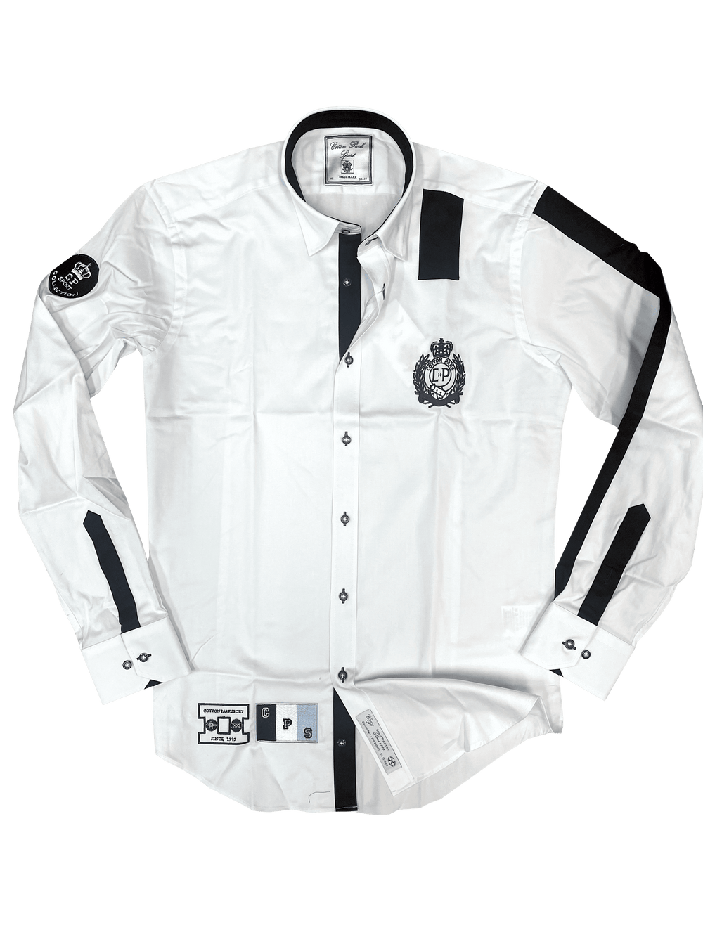 Chemise sport chic à opposition noire bordée | Cotton Park