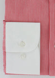 Chemise double retors à rayures fines rouges | Cotton Park