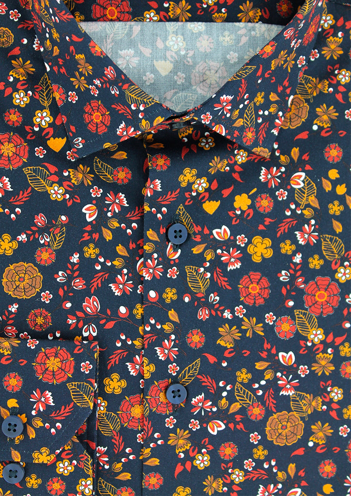 Flower print fitted shirt 