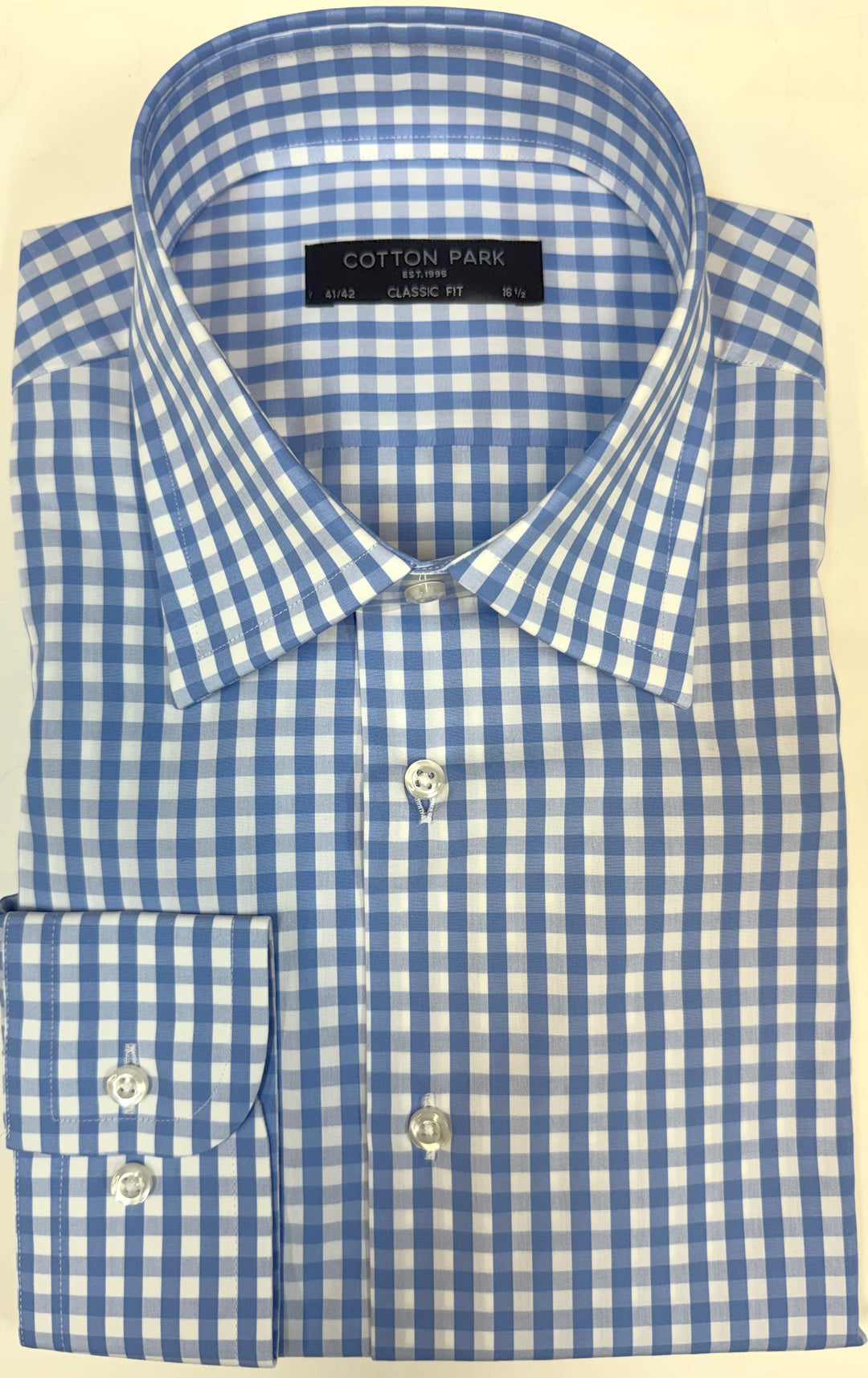 Chemise en popeline vichy bleu
