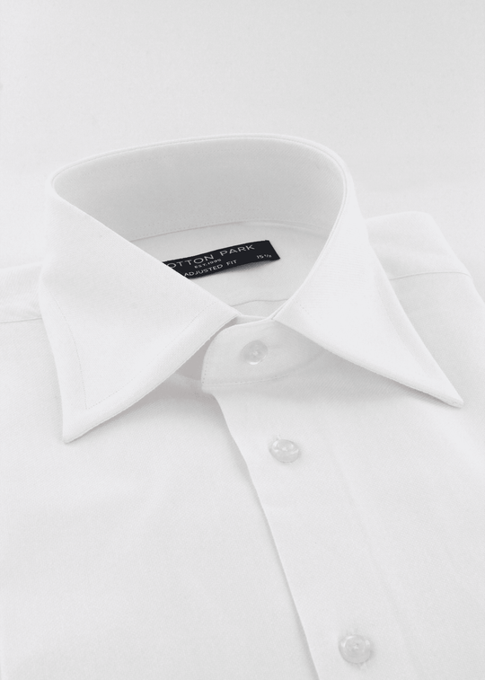 Chemise blanche natté coupe cintrée poignets transformables | Cotton Park