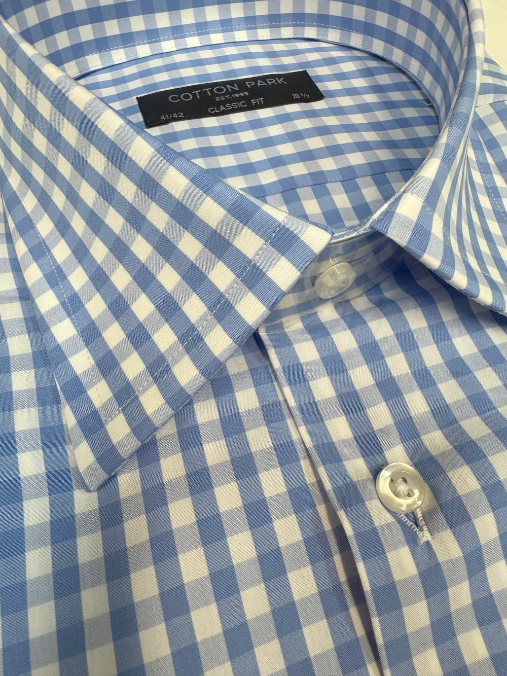 Chemise en popeline vichy bleu
