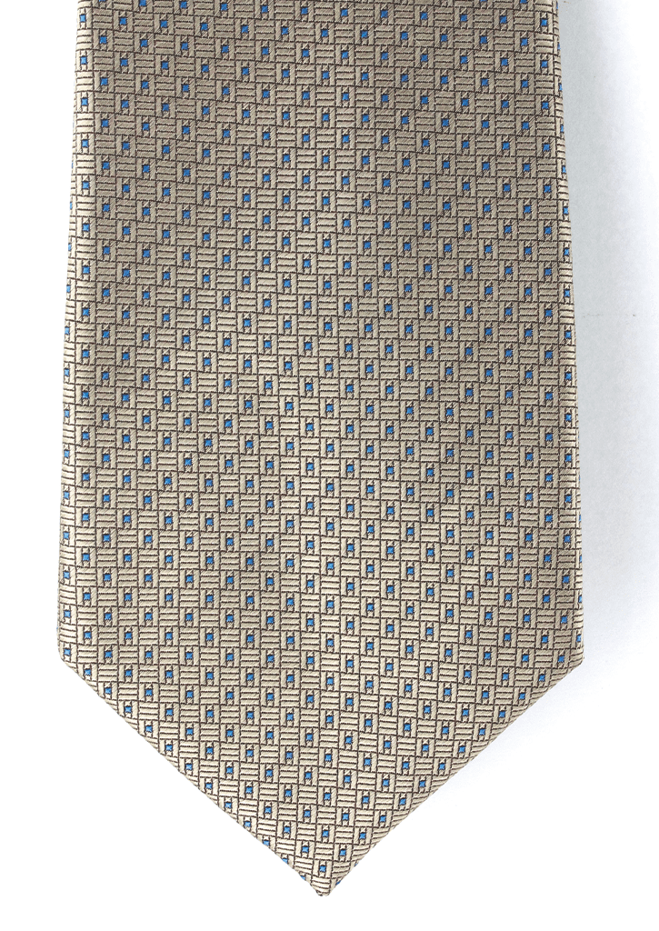 Cravate en soie tissée dorée à motifs | Cotton Park