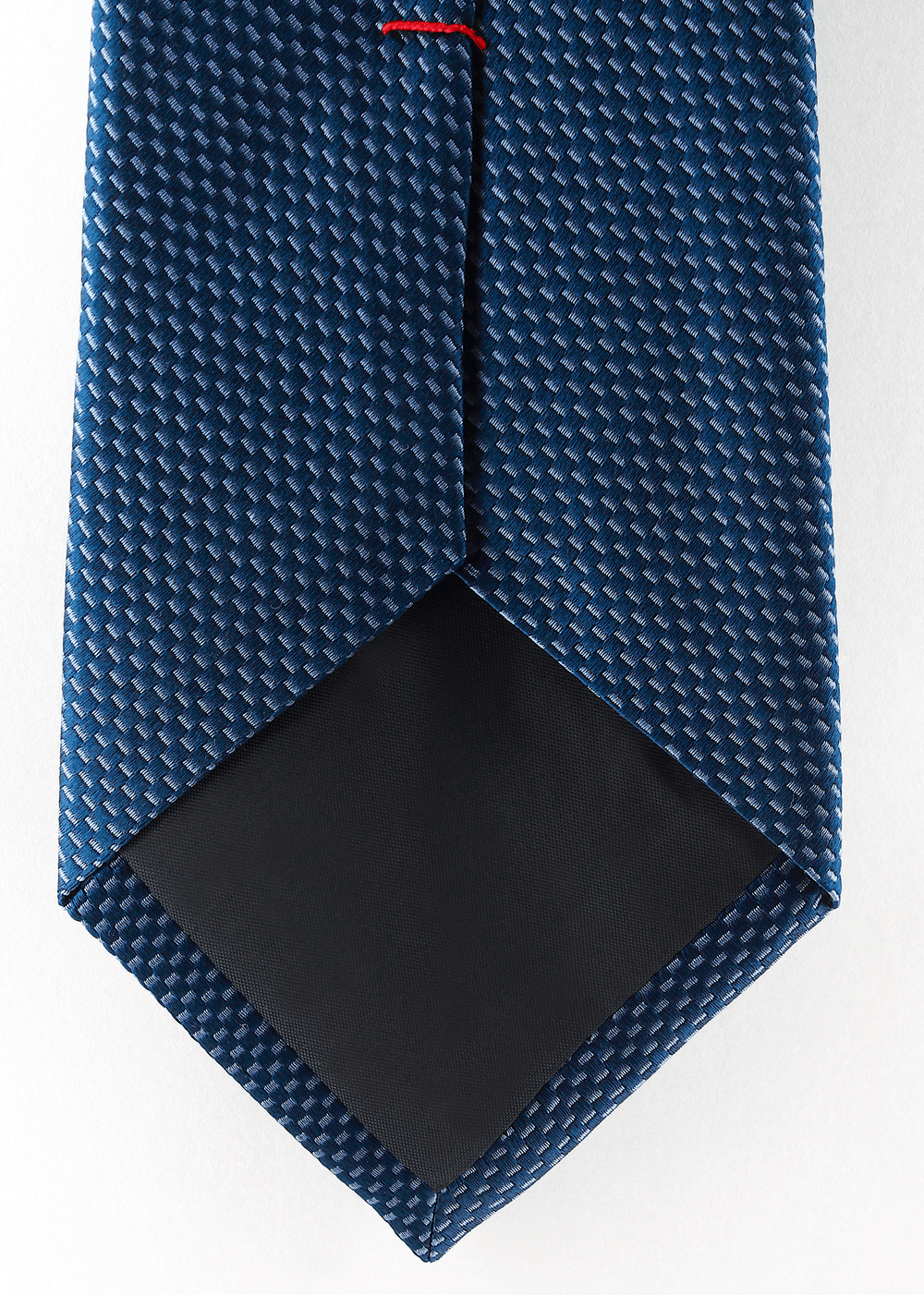 Cravate en soie tissée bleue à motif gris | Cotton Park