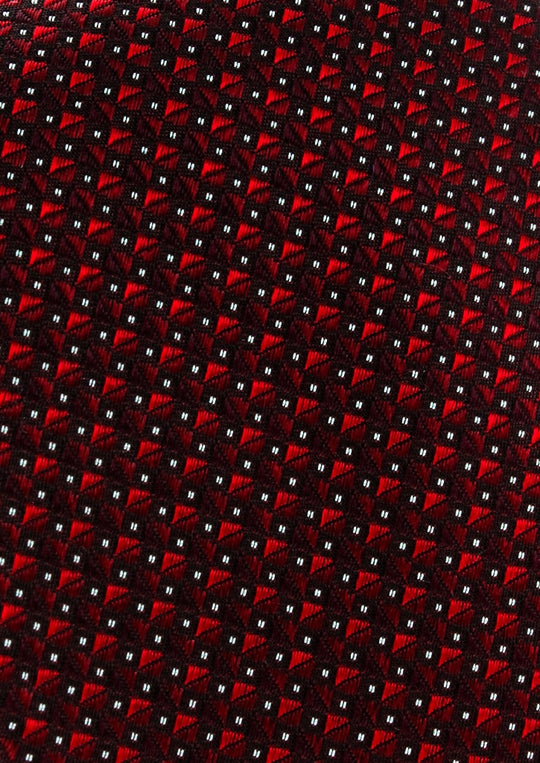 Cravate en Soie Bordeaux à Micro Motif Rouge