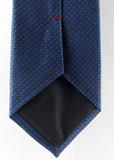 Cravate en soie tissée bleue à motif marron | Cotton Park