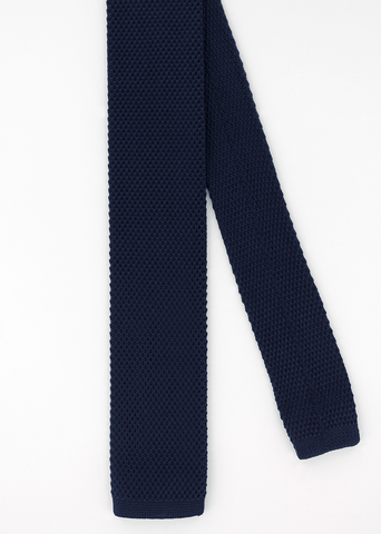 Cravate en maille bleu marine | Cotton Park