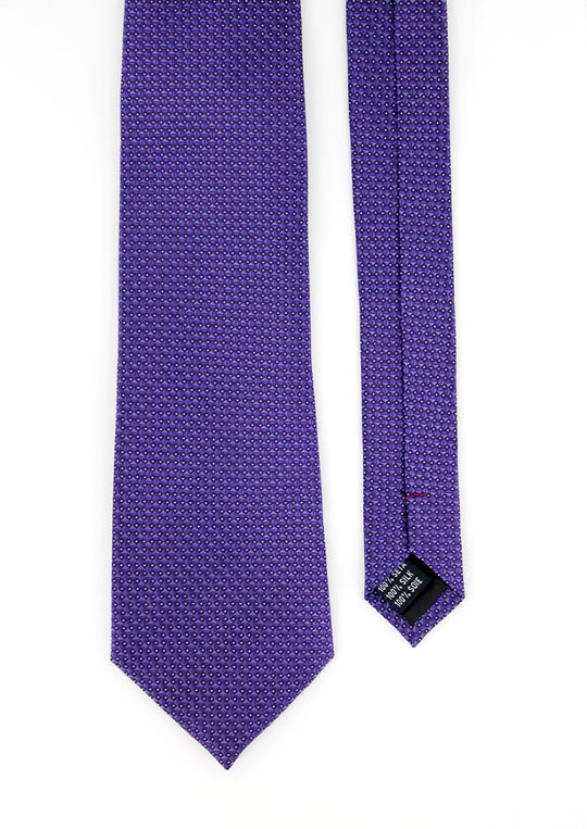 Cravate en Soie Violette Homme à Micro Motifs